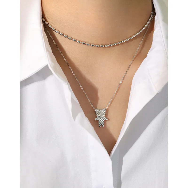 Кинели 100% 925 стерлингового серебра в виде милого медведя животных подвески для