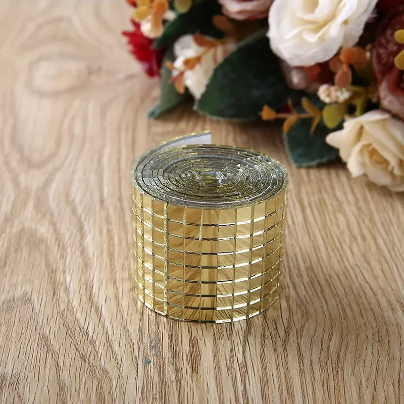1 Roll Self-Adhesive Glass Craft Mini Square Mirrors Mosaic Tiles Wall Stickers For DIY Handmade Crafts Home Decoration |