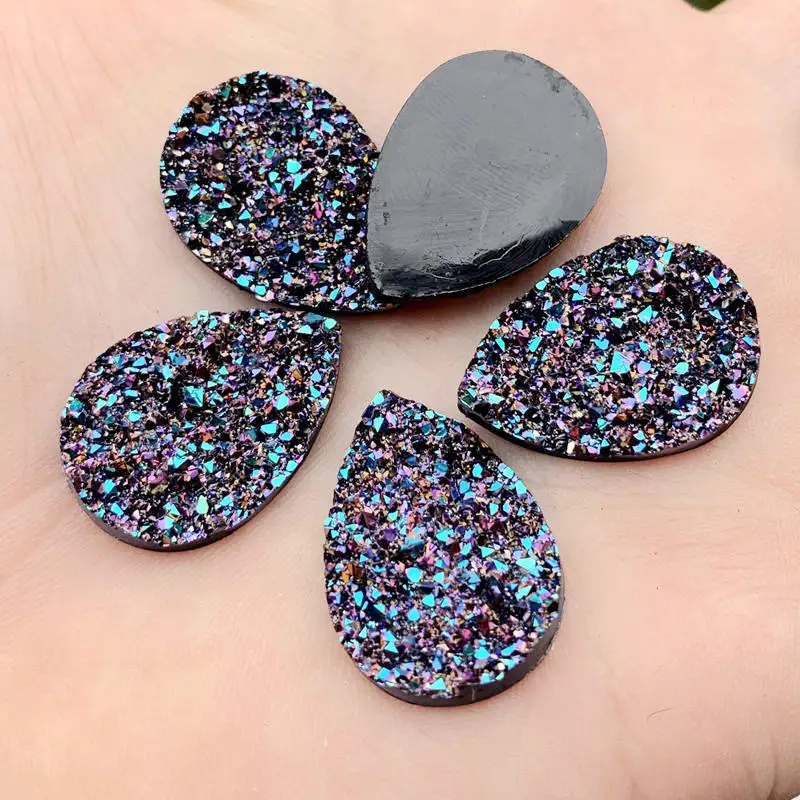 15 шт./лот 18*25 мм AB вогнутая минеральная поверхность из смолы Хрустальный горный