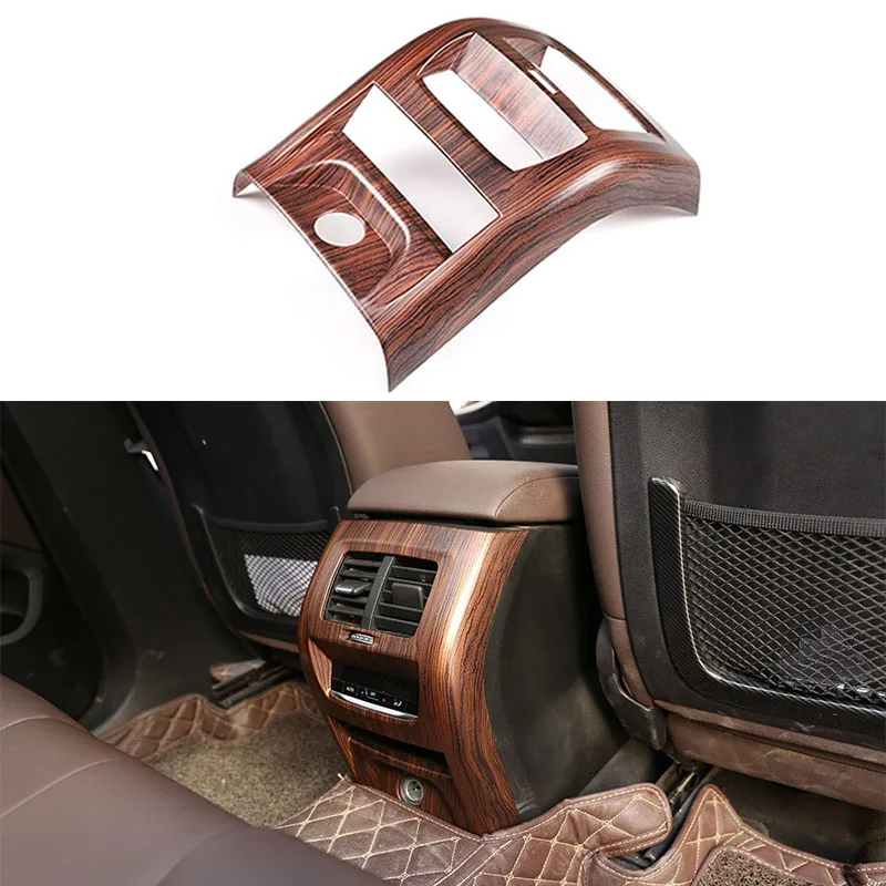 

AU04 -Pine Wood Grain Full All-Inclusive Air Conditioning Rear Air Vent Outlet Cover Trim for BMW-X3 G01 X4 G02 2018-2019
