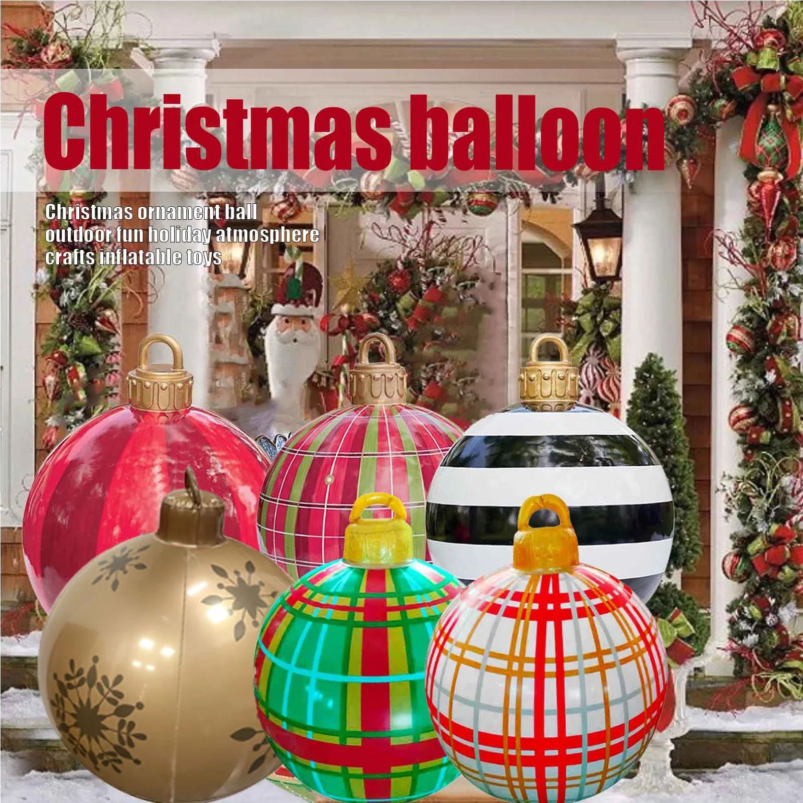 Новый 23 6 дюймовый Рождественский печатный шар наружное украшение семейный