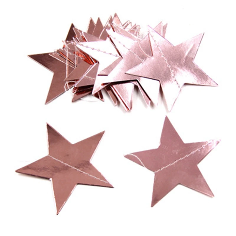 Пятиконечные звезды украшения золотые и серебряные пятизвездные бумажные