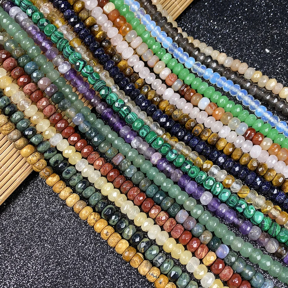 

98Pcs Natural Stone Beads Green Aventurine/Opal/Agates Section Isolation Bead For Jewelry Making DIY Necklace Bracelet Accessory