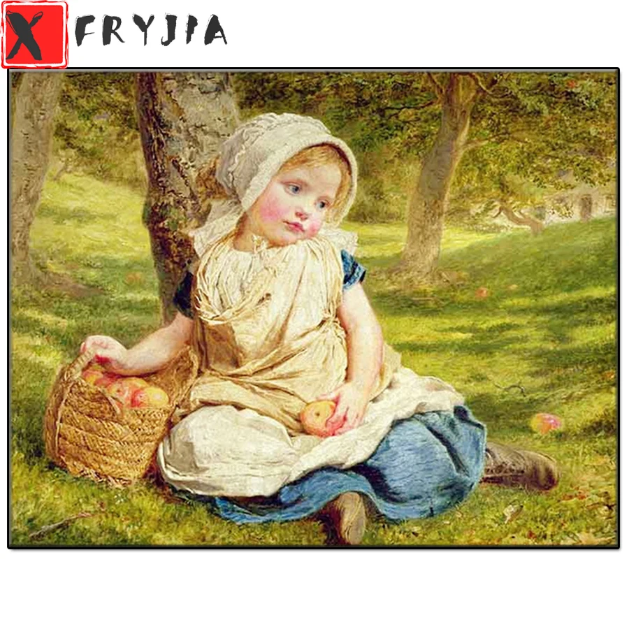 

DIY Diamond Embroidery Apple Kid Diamond Painting Portrait Cross Stitch Rhinestone Full Square Drill Diamond Mosaic home Decor
