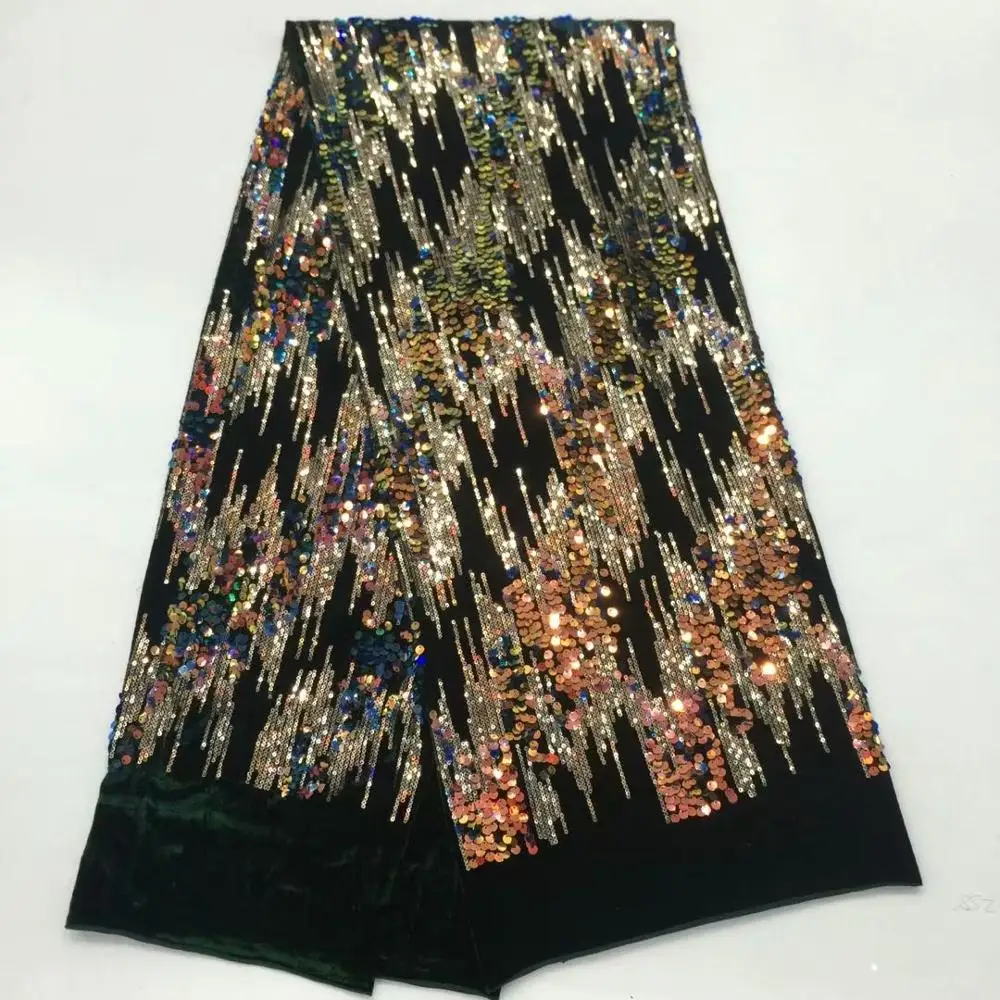 Хит продаж бархатная африканская кружевная ткань с блестками мягкая теплая