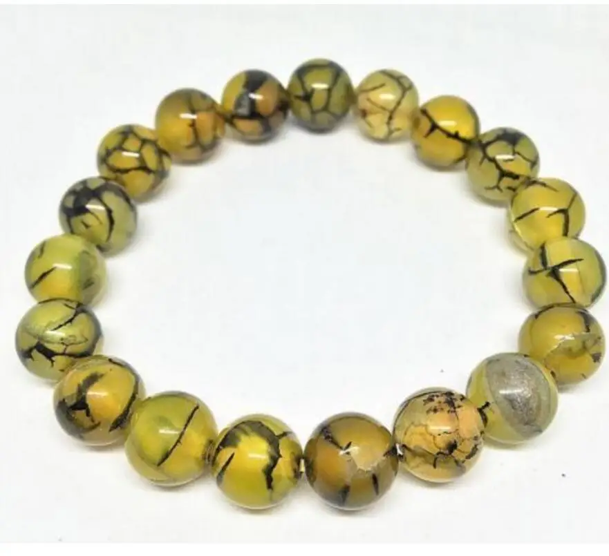 Модные ювелирные изделия Бесплатная доставка натуральный 10 мм желтый вены