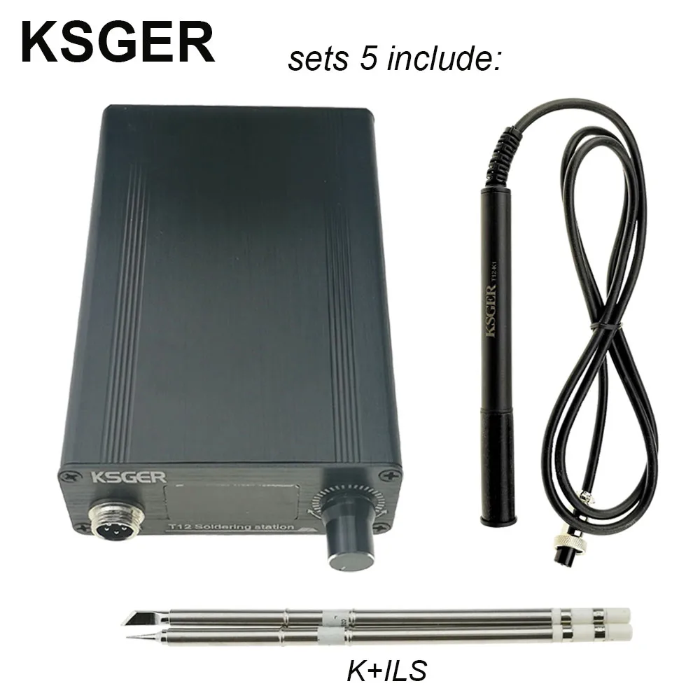 Sets 5 KSGER STM32 2,1 S OLED DIY T12 паяльник станция FX9501 сплав ручка электрические инструменты контроллер температуры держатель сварочный - Цвет: Sets 5