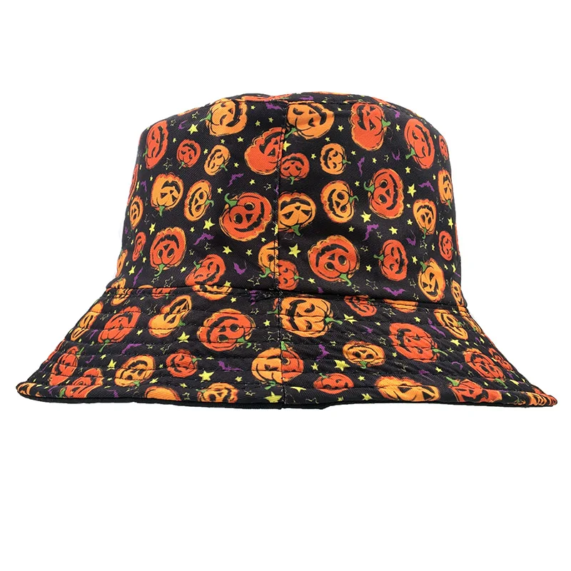 

Men Women Halloween Pumpkins Fisherman Hat ghost Vintage Print Panama Bucket Hat Bob Chapeau Femme Retro Hip Hop Cap Gorros