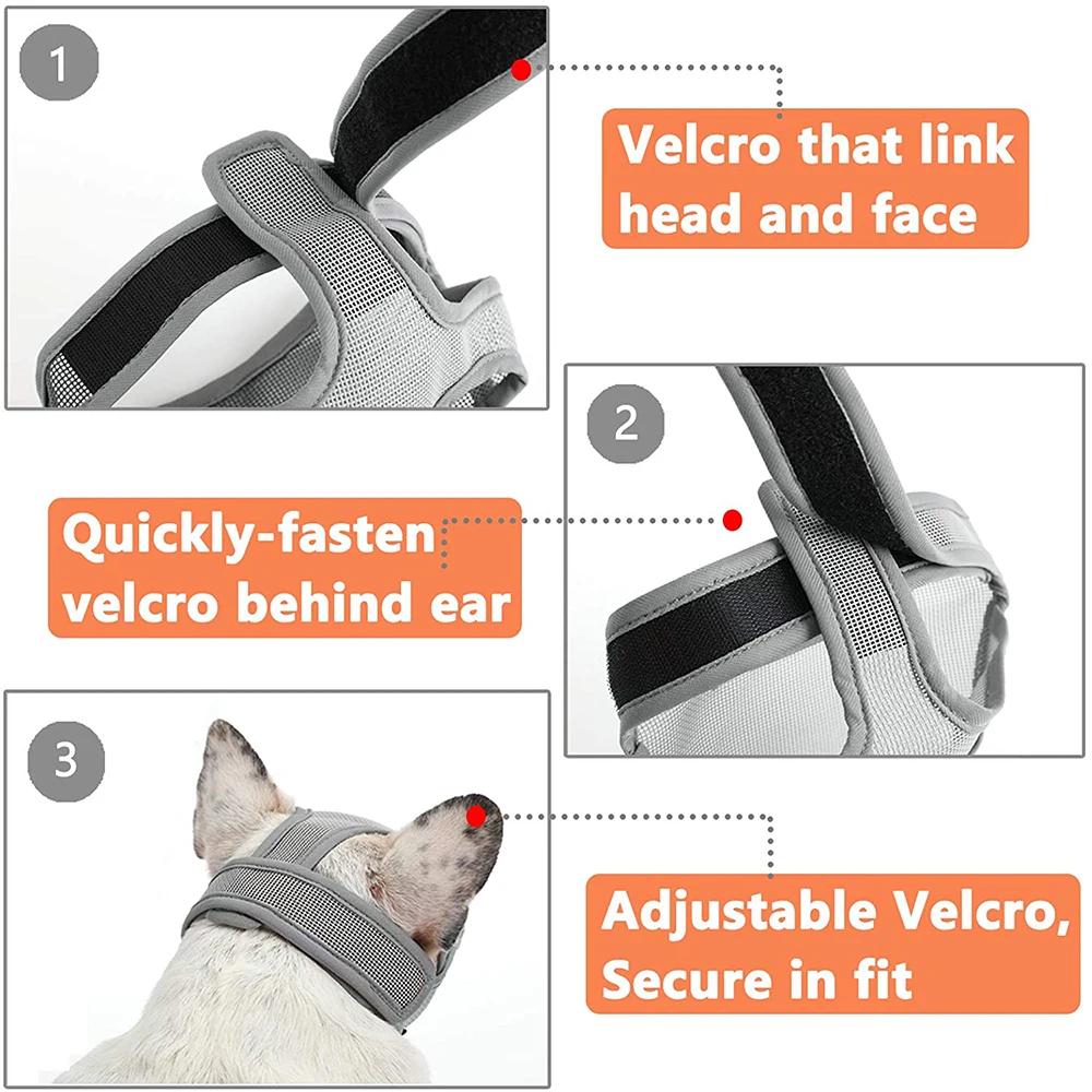 Маска для намордник собаки собак с коротким мордом регулируемая защитой от