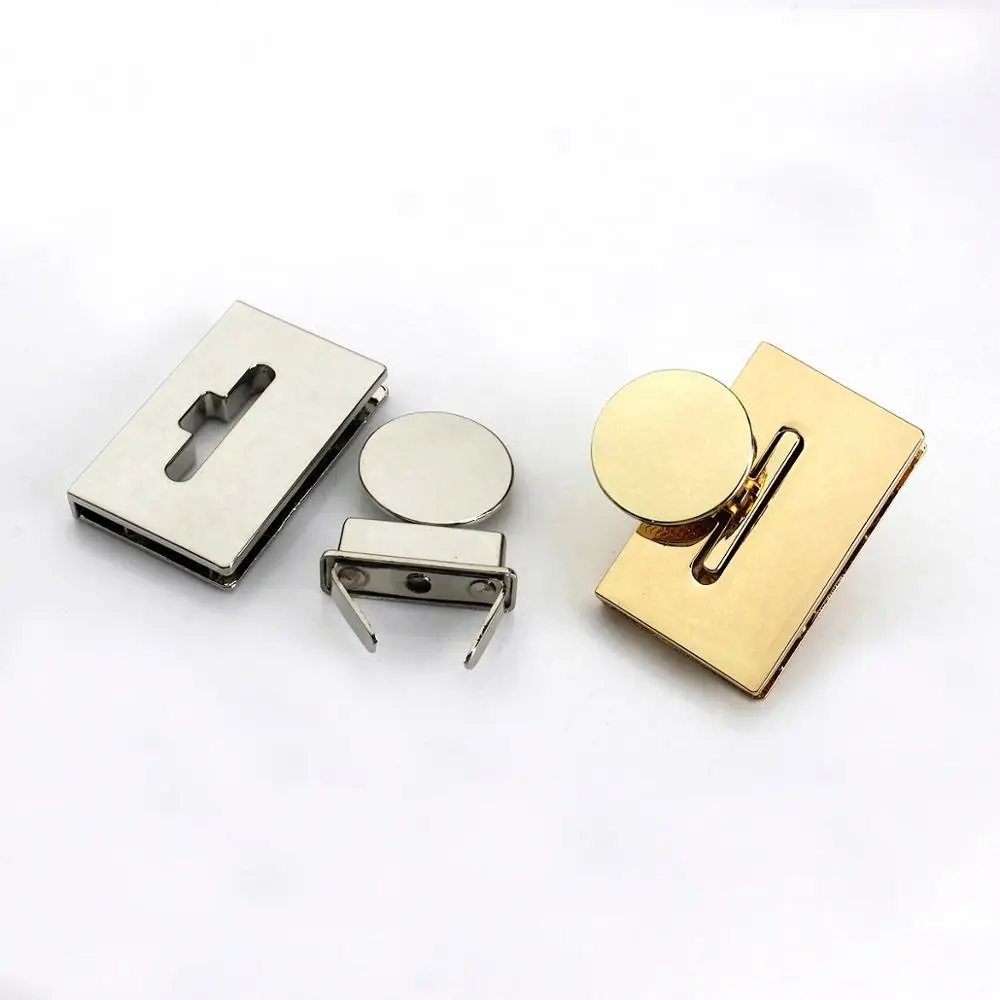 1x Metal Rectangle Push Lock Turn Bag Briefcase Spring Snap Decorative Clasps Closure Leather Craft Hardware Accessory | Дом и сад