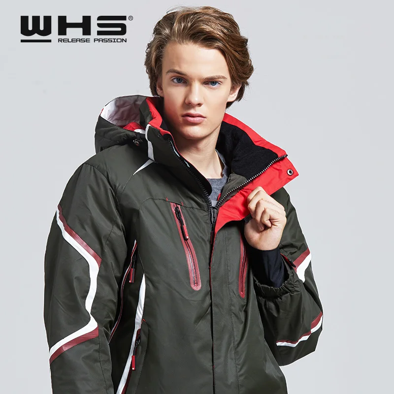 WHS Мужская куртка ветрозащитная теплая водонепроницаемая для сноуборда зимы|ski
