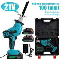 battery reciprocating saw 21v electric cordless chainsaw adjustable speed power tool for wood metal cutting machine hand held