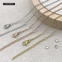 stainless steel chains 5pcslot color gold chain necklace for women pendants handmade jewelry gifts diy accessories assomamda