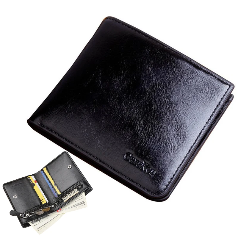 Кожаный кошелек для мужчин роскошный модный бумажник с монетницей короткий