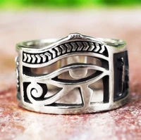 vintage men women silverycolor egyptian eye of horus ankh cross symbolic rings egypt amulet jewelry gift