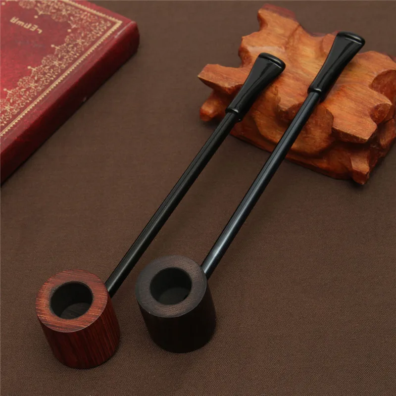 

Ebony Wood Pipe Smoking Pipes Portable Smoking Pipe Herb Tobacco Pipes Grinder Smoke Gifts Black/Coffee 2 Colors