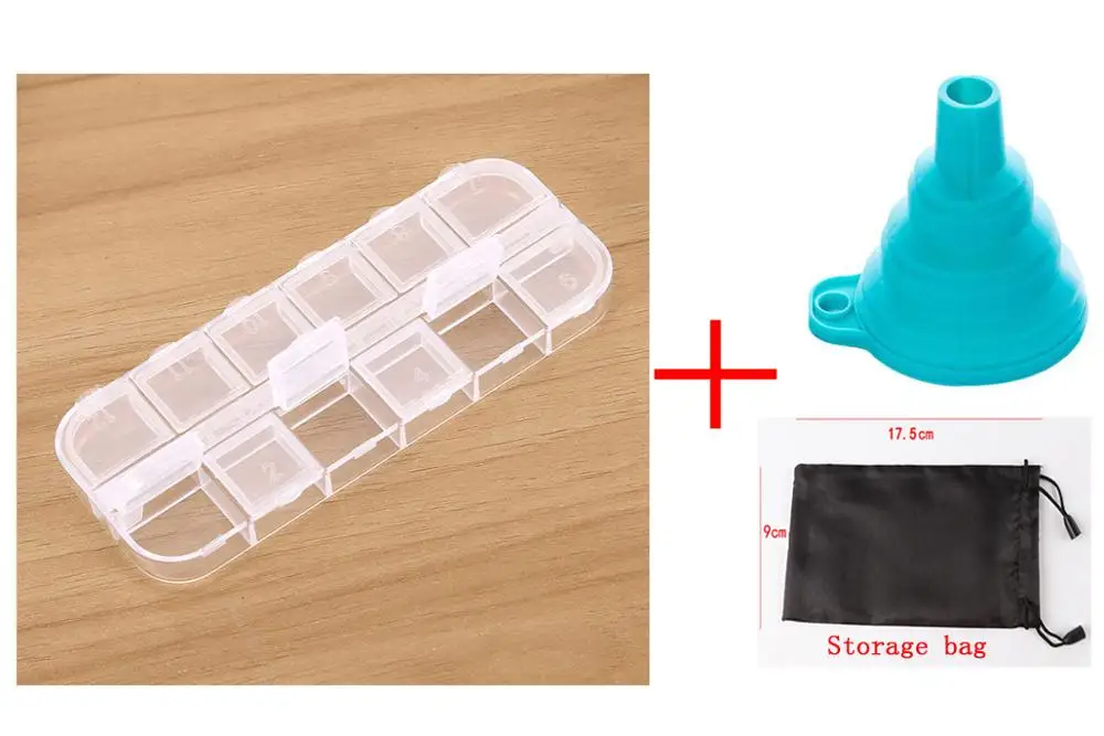 12 ячеек пластиковый ящик для хранения для DIY ручной работы шитье бисера Ювелирных изделий пуговицы аксессуары инструменты для домашнего хранения коробки ремесла Органайзер - Цвет: Box-Bag-Funnel