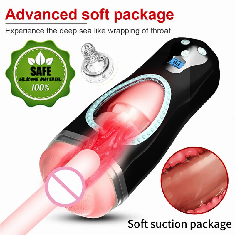 Мужской мастурбатор для орального секса интимная игрушка с умным подогревом