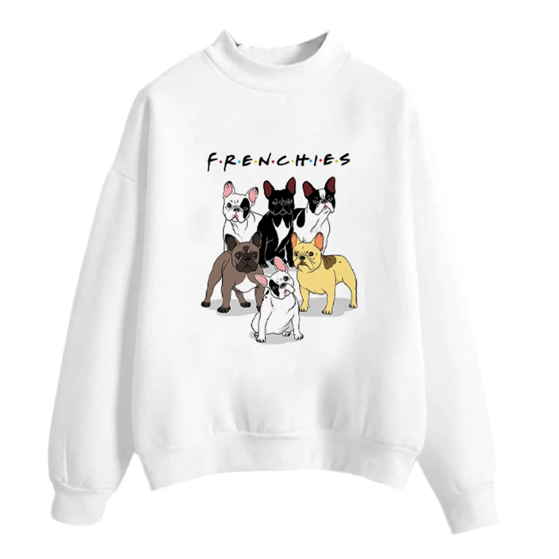 Французский бульдог Kawaii толстовки Толстовка розовый принт Harajuku уличная мода