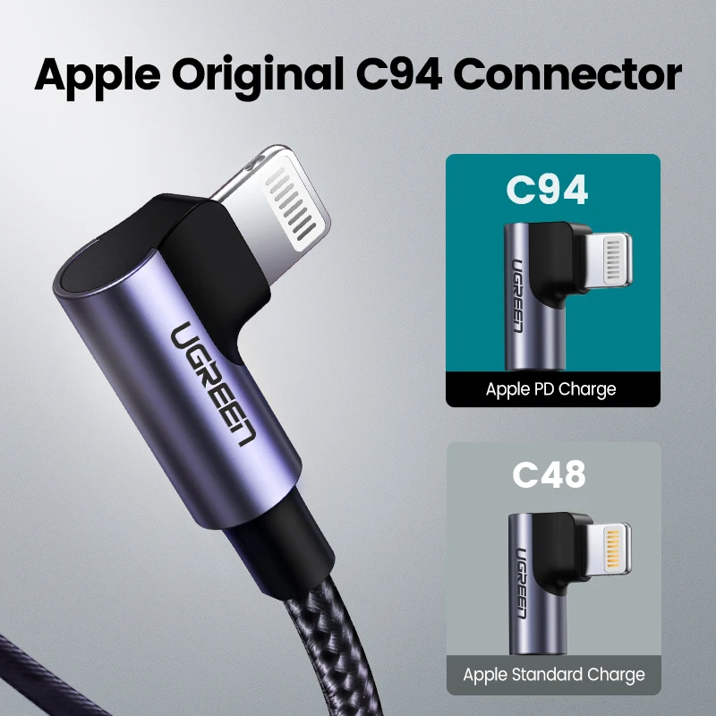 Кабель UGREEN MFi с USB C на Lightning для iPhone 13 Pro Max SE PD 18 Вт кабель быстрой зарядки и передачи