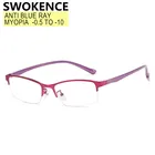 Очки для близорукости SWOKENCE F037 для мужчин и женщин, с защитой от сисветильник, с диоптриями от-0,5 до-