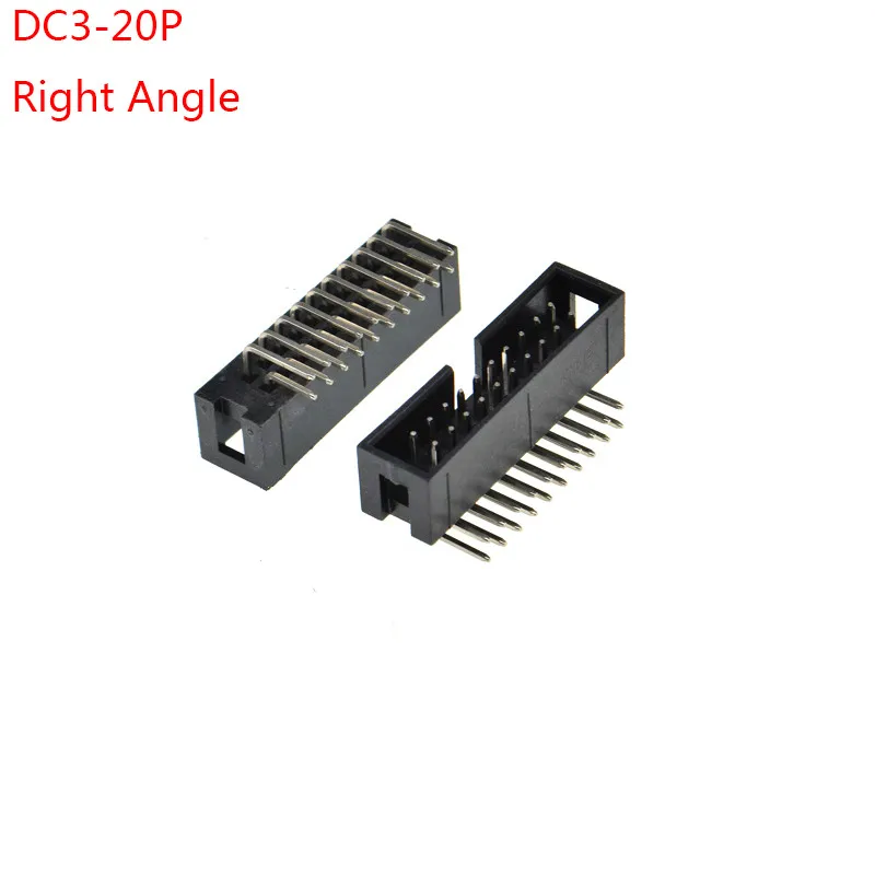 10 шт. dc3 20p 2 54 мм Шаг JTAG ISP разъем правый угол idc коробки заголовки PCB двухрядный 2x10PIN