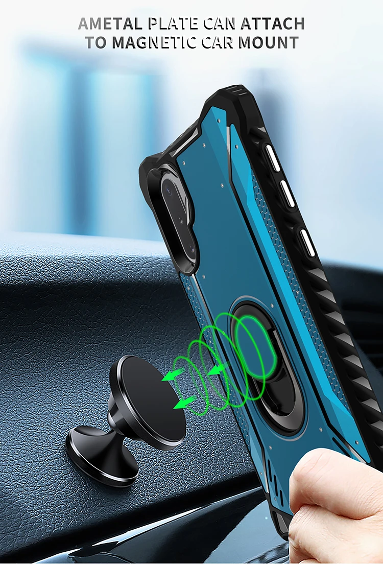 Бронированный чехол для samsung Note 10 Plus, металлическое покрытие, ТПУ, магнитный автомобильный держатель, крепление на кольцо, задняя крышка для Galaxy Note 10 Plus, A70 чехол