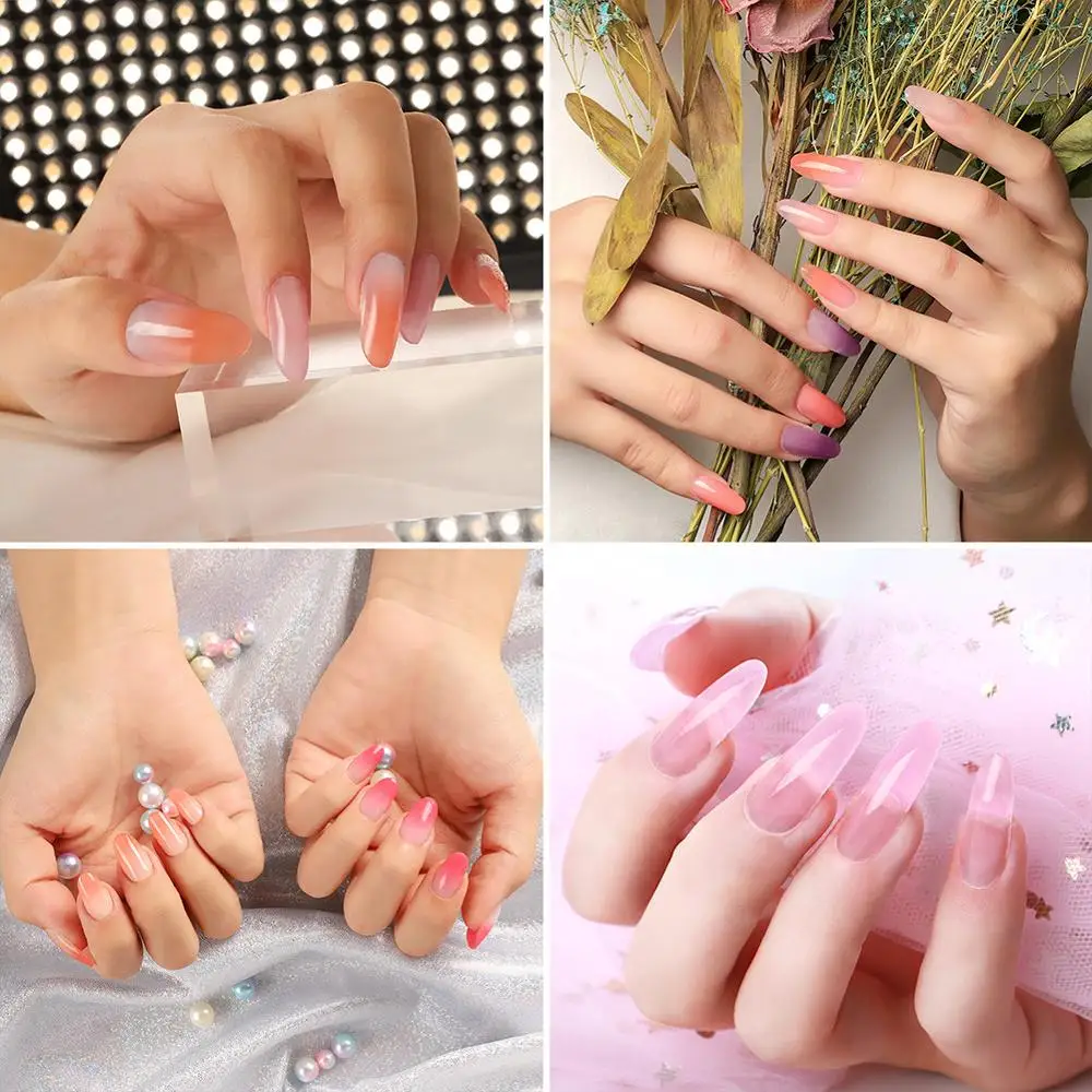 COSCELIA Poly Nail Gel Varnish Polish Set With Lamp Quick Builder Extension Enhancement Camouflage LED UV Manicure | Красота и