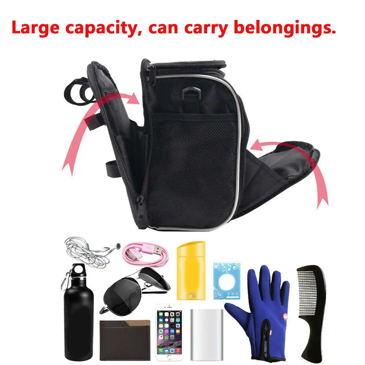 

Motorcycle Front Handlebar Bag Mobile Phone Electric Bike Bicycle Front Storage Bags Tool Bag Touch Screen transparent film