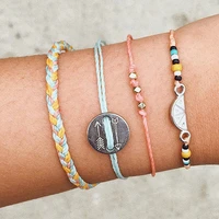 aprilwell 4 pcs boho handmade bracelets set for women aesthetic armband 2021 link chain jewelry wrist chain schmuck gift egirl