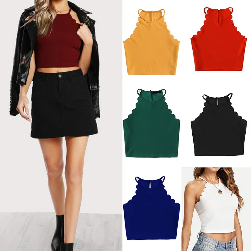 Женский короткий топ на бретельках LASPERAL повседневный облегающий с открытой