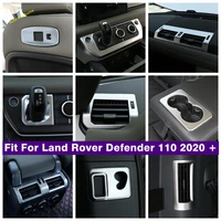 steering wheel safety belt buckle lift button air ac cup holder gear panel cover trim for land rover defender 110 2020 2022