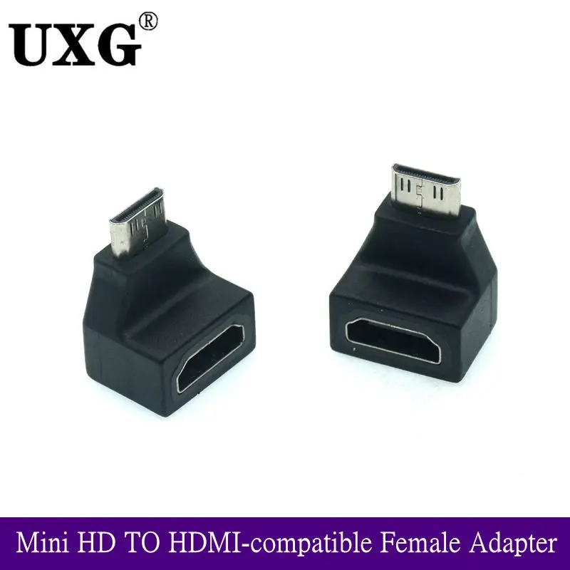 90 градусов Mini HD TV-совместимый Женский к Мини Мужской адаптер удлинитель