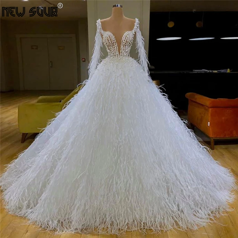 Роскошные вечерние платья с перьями пышное женское платье Среднего Востока от