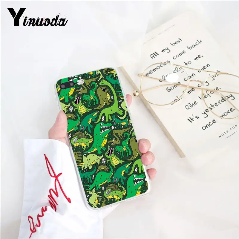 Yinuoda Модный Роскошный чехол с милым динозавром для iPhone 8 7 6 6S 5 5S SE XR X XS 11 Pro