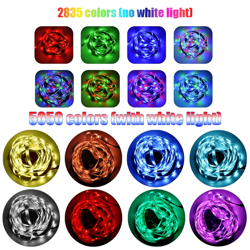 Светодиодные ленты Bluetooth RGB 5050 SMD 2835 водонепроницаемая гибкая ламповая лента с