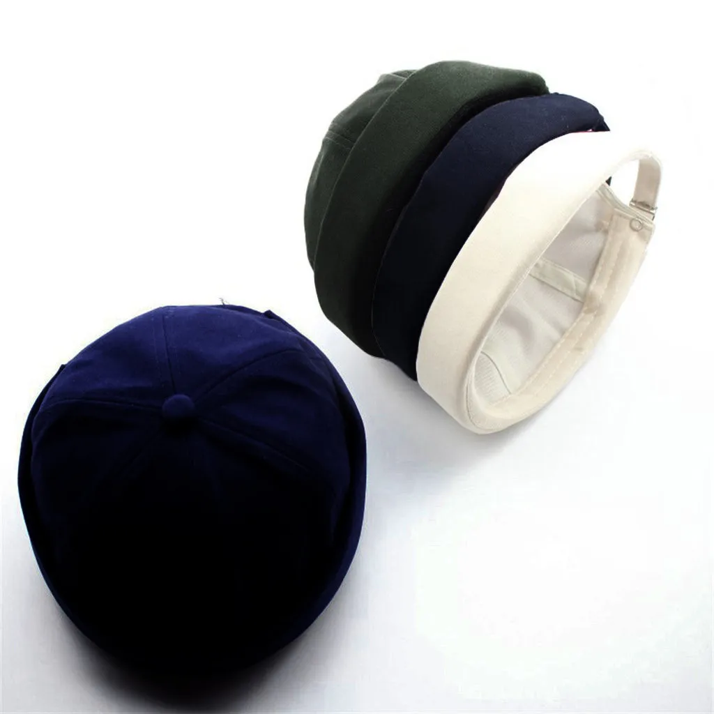 Мужская и женская кепка повседневная Docker моряк механик без полей одноцветная