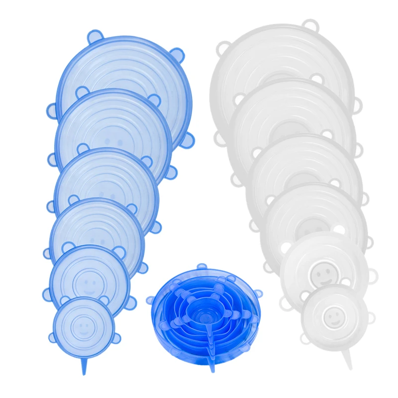 6 шт./партия Еда силиконовый чехол универсальный силиконовые крышки для Кухонная