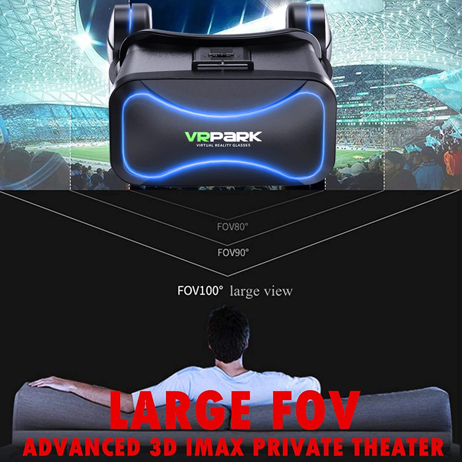 

3d Glasses Pro Virtual Reality Vr Headset Full Screen Visual Wide-Angle VR Glasses Box For IOS Android 3.5-6 Inch Smartphone