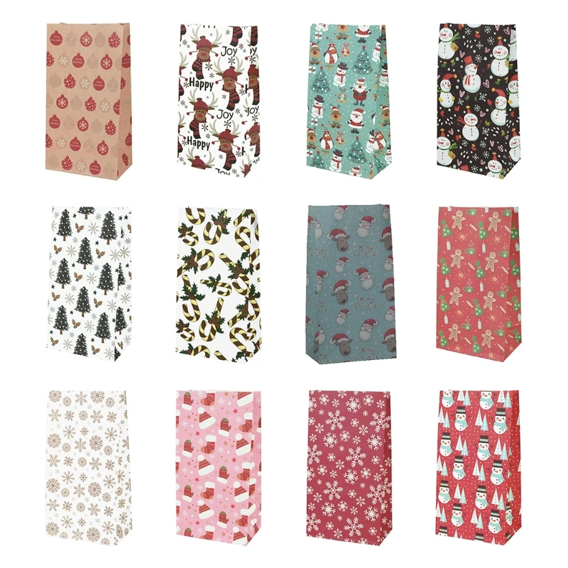 

10 шт./компл. рождественские конфеты, еда, мультяшный Санта, лось, снеговик, снежинки, праздничная вечеринка, Сумочка для подарка