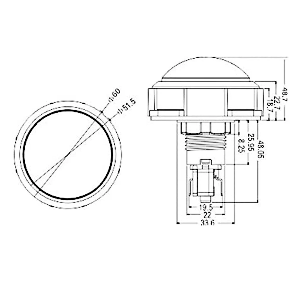 5x Новые 60 мм светодиодные кнопки с подсветкой в форме купола для аркадных игр