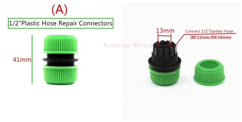 1PC 1/2" 3/4" Plastic Hose Joiner Repairer Hose Fitting Connector Joiners Repairers Hose End Fittings Watering Water Gun