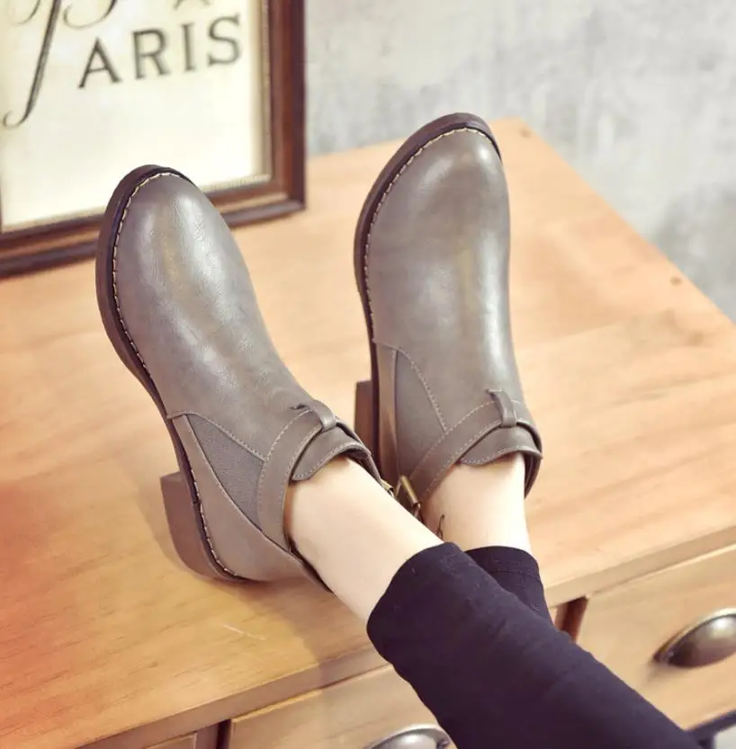 Пикантные женские ботильоны в европейском стиле Сезон осень зима Модные Ботинки