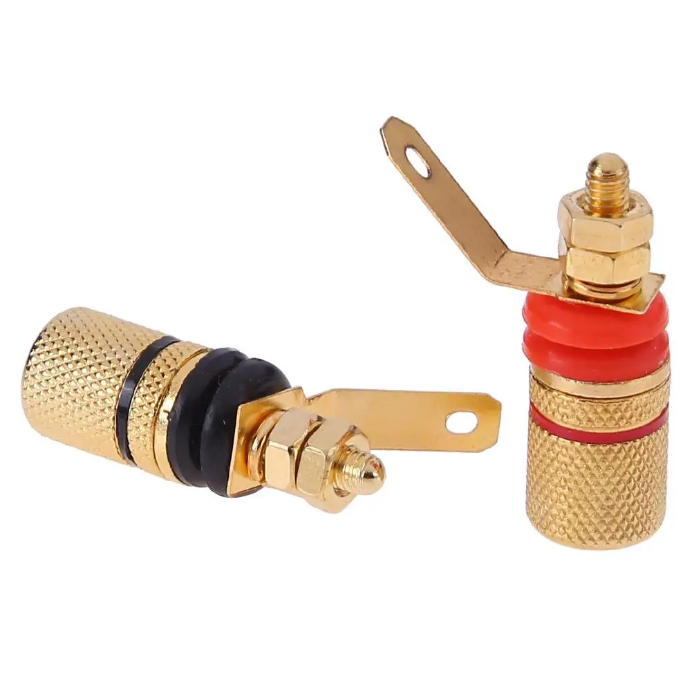 

2pcs/Set 4mm Speaker Binding Posts Gold Plated Amplifier Audio Terminal Power Sockets 1 Pair Banana Plugs Connector Plugs