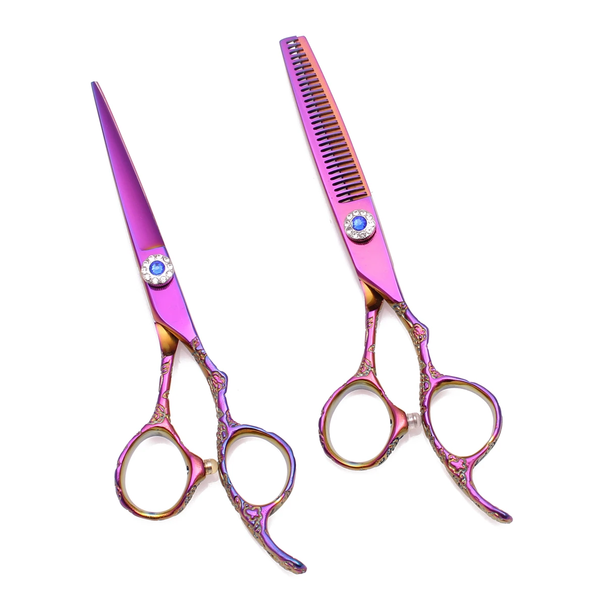 Ножницы для волос 5,5" и 6" с настраиваемым логотипом 440C Barber Cutting 9002# Thinning Shears Salon Haircut, с деревянным чехлом.