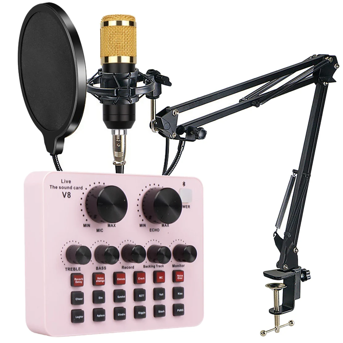 

Комплект конденсаторного микрофона V8, микрофон для живой звуковой карты, подвесной рычаг для записи и трансляции в реальном времени