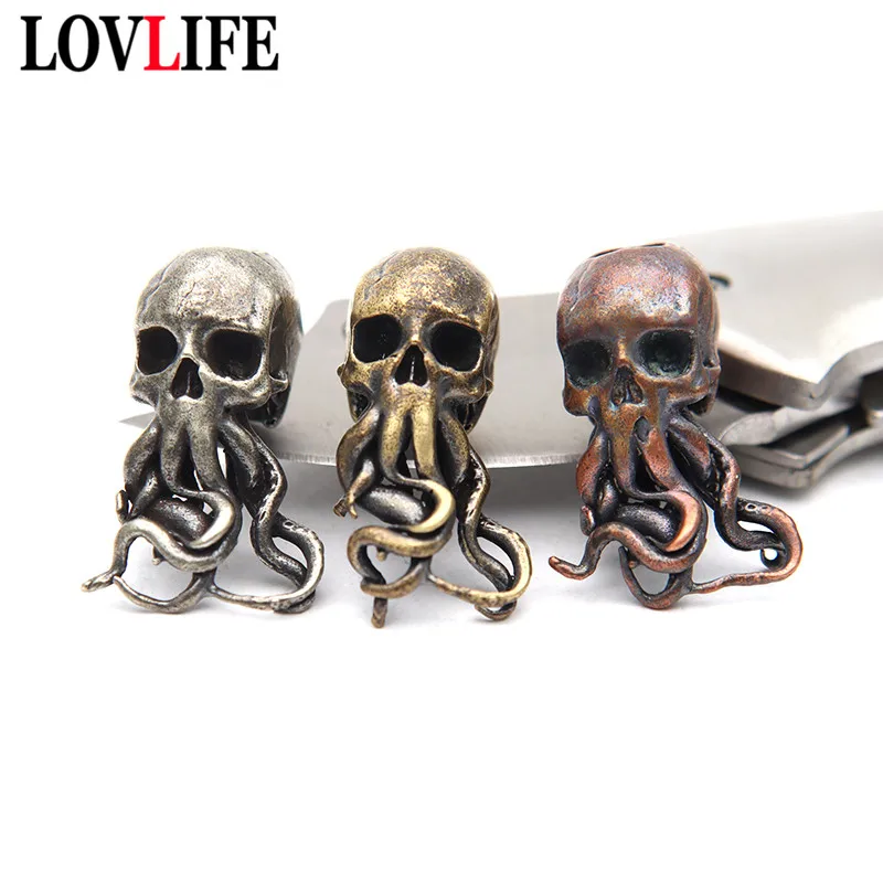 Креативные подвески в стиле панк ретро осьминог Череп нож бусины брелок