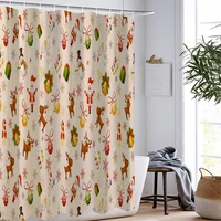 christmas series shower curtain cartoon shower curtain home decoration waterproof washable custom christmas gift shower curtain