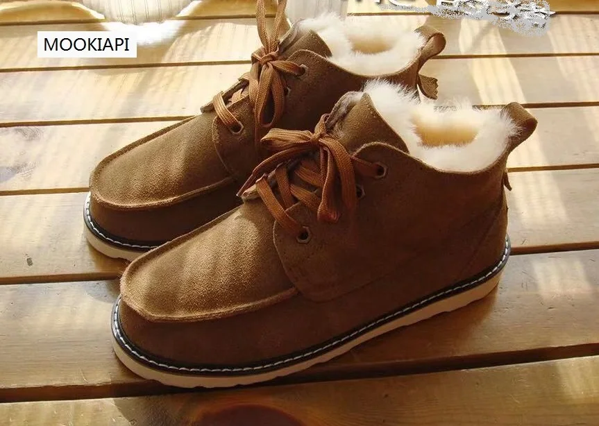 Новинка 2019 мужские зимние ботинки из овчины и меха в европейском стиле чистой