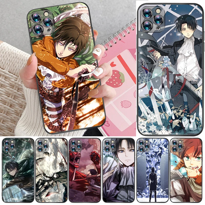 

Attack On Titan Mikasa Ackerman Eren Jager Armin Arlert Levi Phone Case For iPhone 12 Pro Max SE 2020 Mini Coque Back Cover
